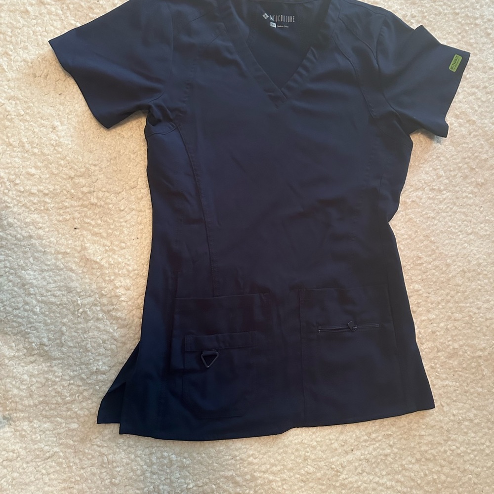 Navy Blue Scrub Top